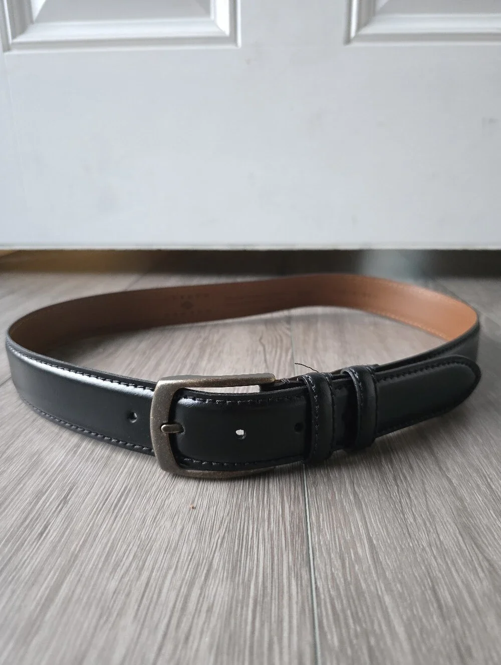 Joseph Abboud Black Genuine Leather Dress Belt Handcrafted USA Mens Size 32